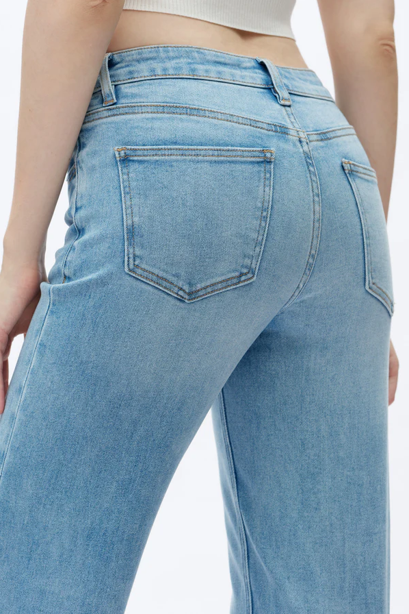 Alsa Mid Rise Wide Leg Jeans, Fresh Blue - 13 Hub Lane   |  Wide Leg Jeans