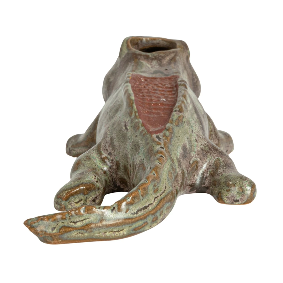 Stoneware Alligator Match Holder w/ Striker