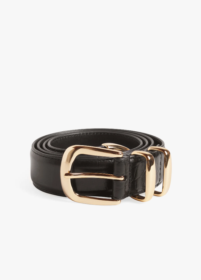 Favorite Daughter Jordan Croc Embossed Belt, Brown & Gold - 13 Hub Lane   |  Leather Belts