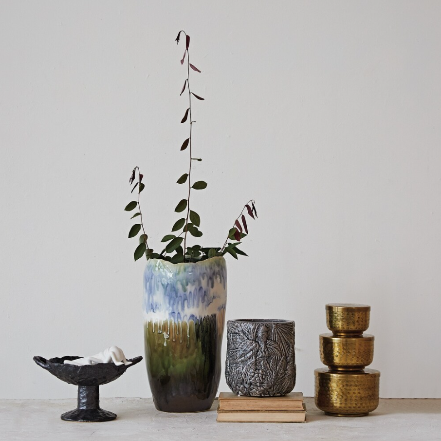 Stoneware Pedestal Bowl