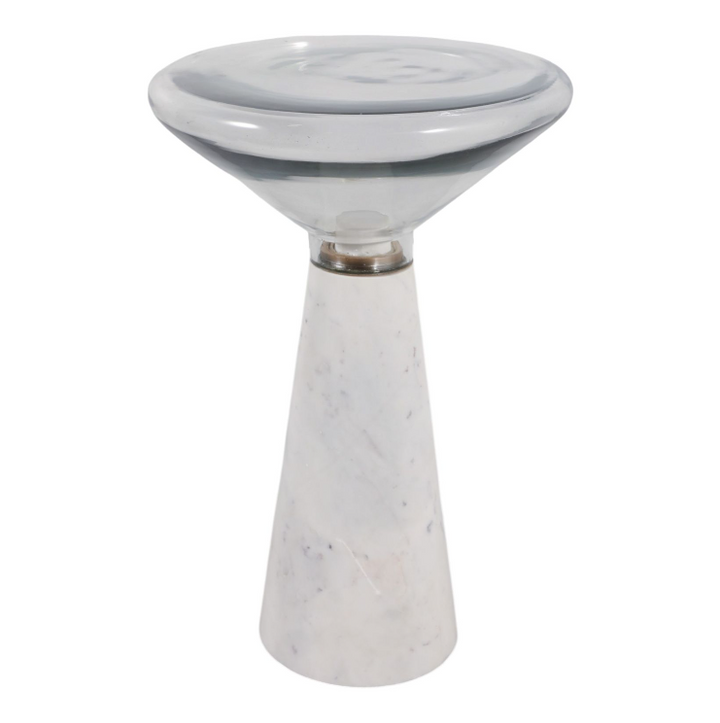 Vermillion Accent Table, White