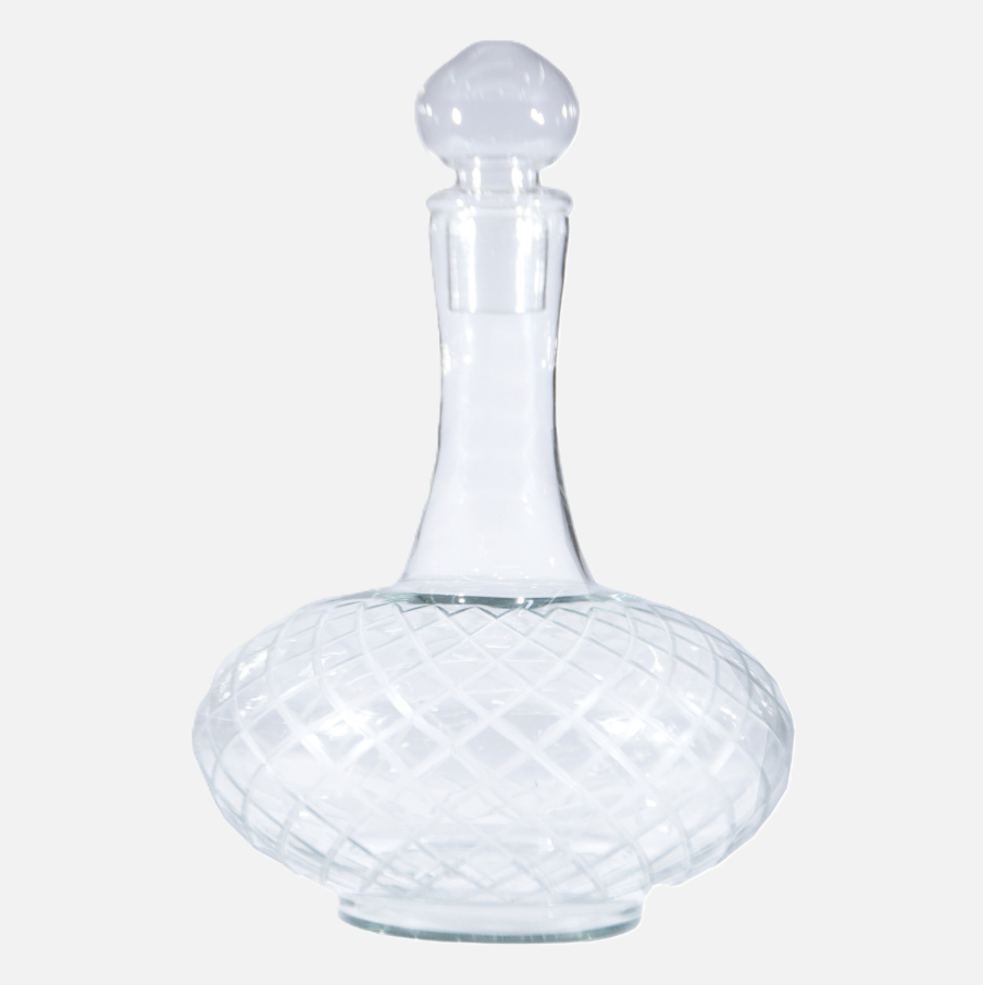 112oz. Diamond Etched Glass Decanter