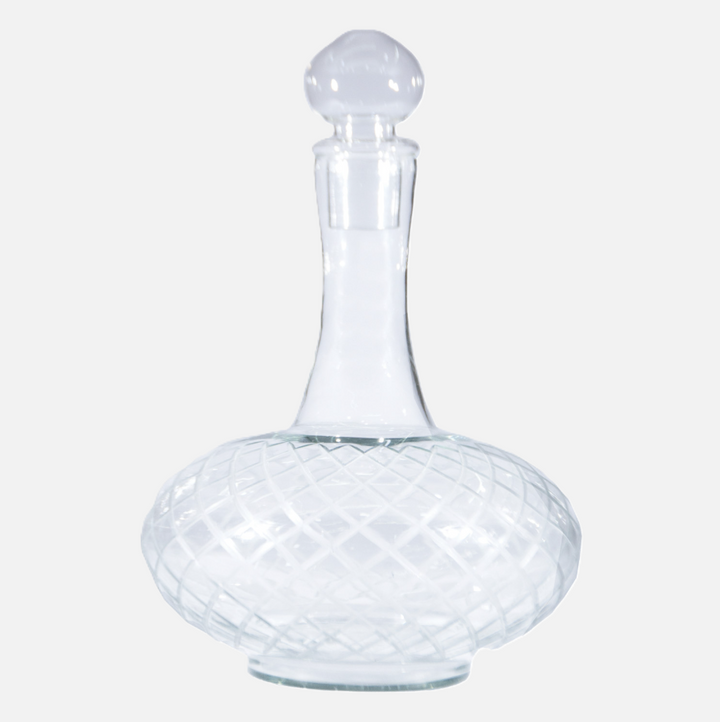 112oz. Diamond Etched Glass Decanter