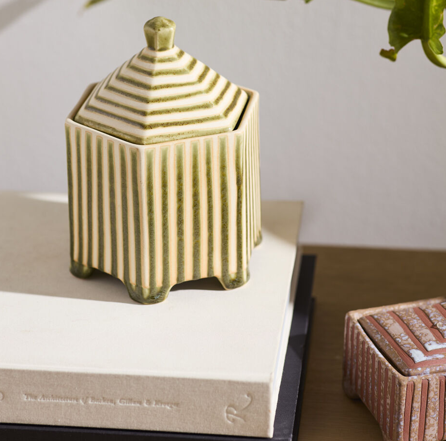 Banda Decorative Box, Green - 13 Hub Lane   |  Ceramic Boxes
