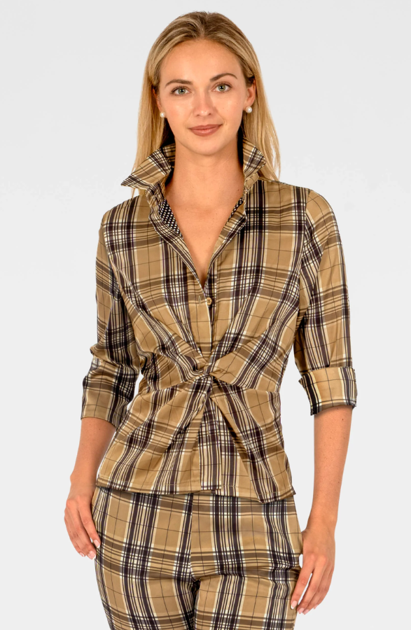 Twist & Shout Top - Belgravia Plaid