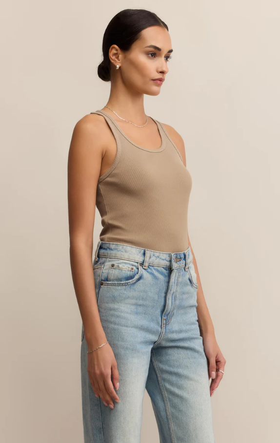 Classic Scoop Rib Tank, Desert Tan - 13 Hub Lane   |  Scoop Neck Tanks