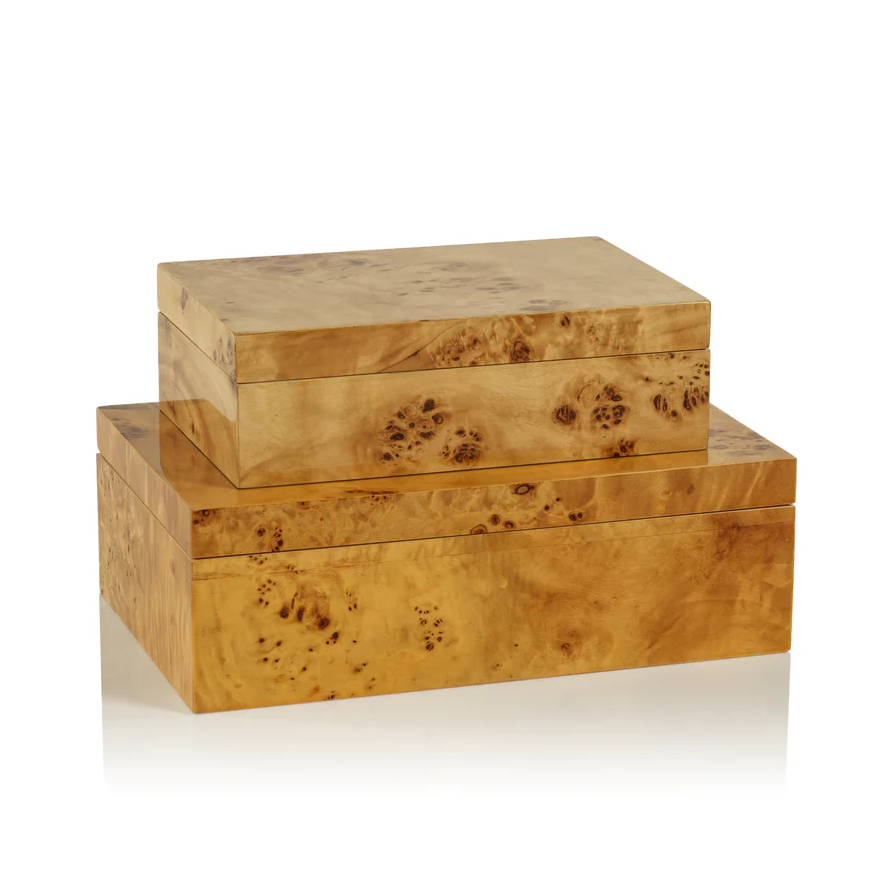 Leiden Burl Wooden Box - 13 Hub Lane   |  Decorative Boxes