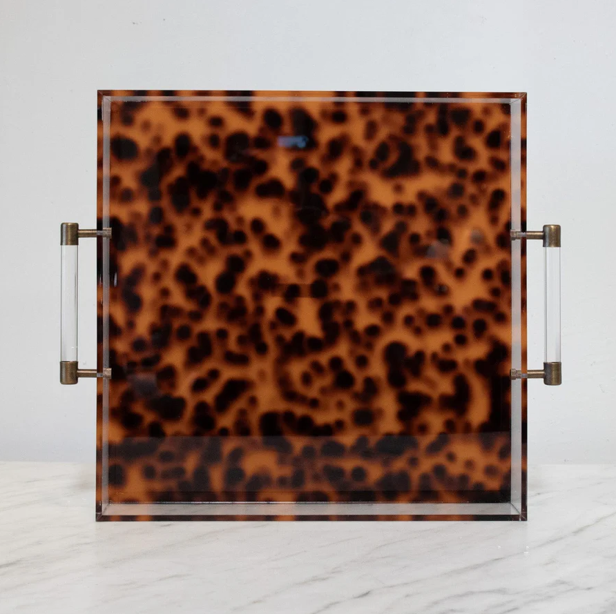 Tortoise Lucite Tray