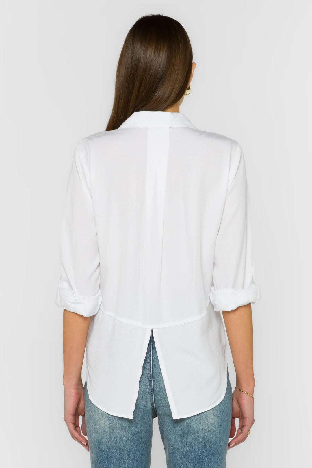 Riley Rolled Sleeve Shirt, Optic White