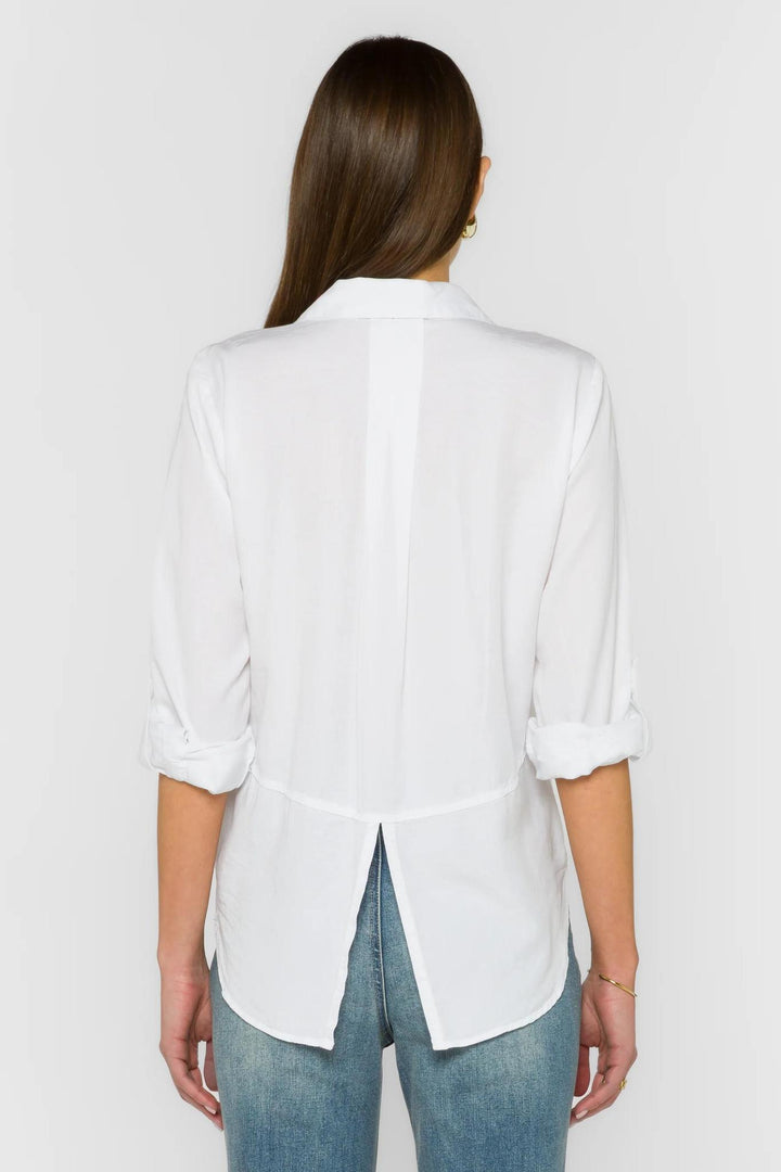 Riley Rolled Sleeve Shirt, Optic White