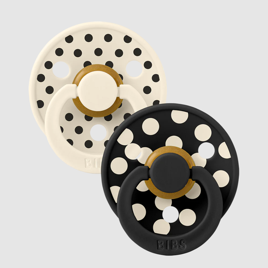 STUDIO Colour Pacifiers 2 Pack Polka, Ivory & Black