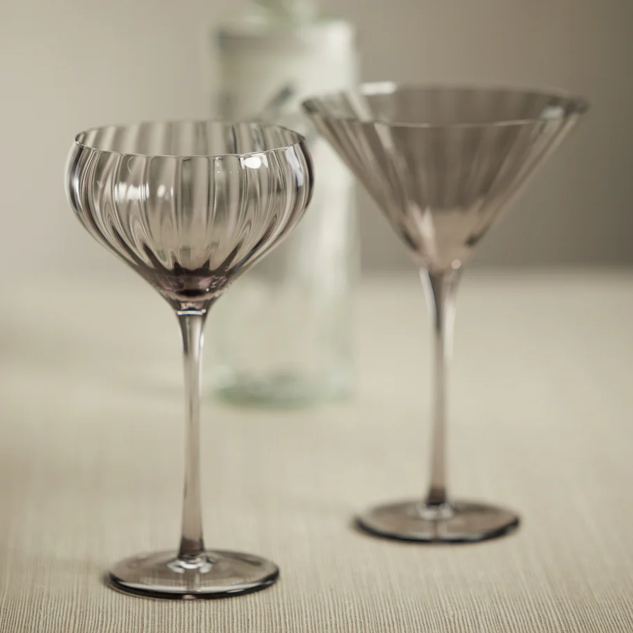 Madeleine Optic Cocktail Glass - 13 Hub Lane   |  Cocktail Glasses