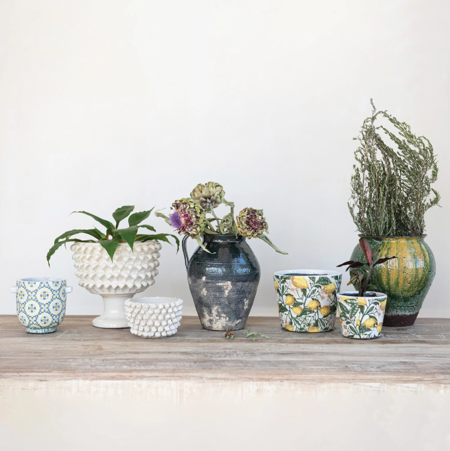 3D Formed Terra-Cotta Footed Planter - 13 Hub Lane   |  Stoneware Planters