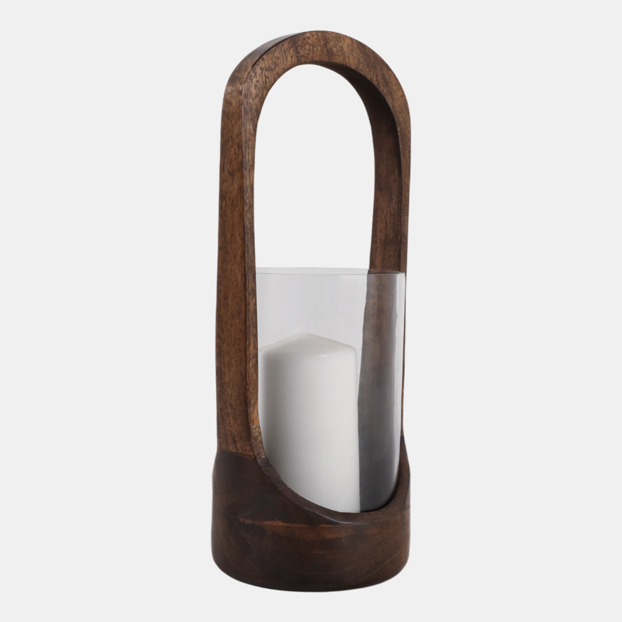 Modern Hurricane Lantern, Walnut - 13 Hub Lane   |  
