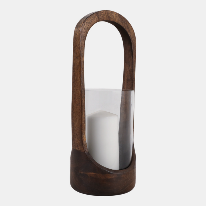 Modern Hurricane Lantern, Walnut - 13 Hub Lane   |  