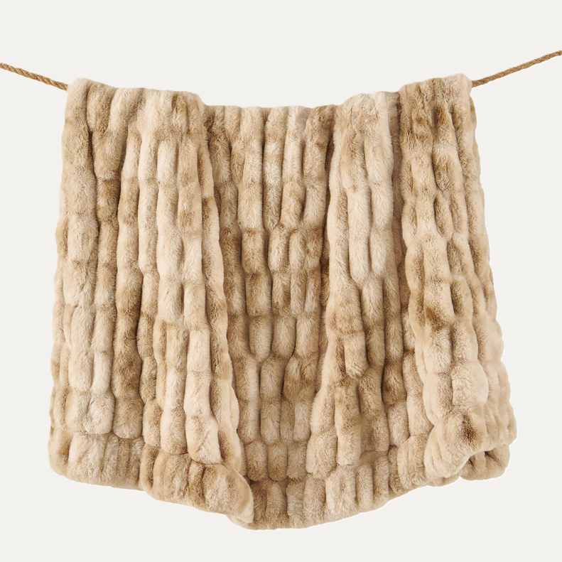 Ruched Rabbit Double Sided Throw - 13 Hub Lane   |  
