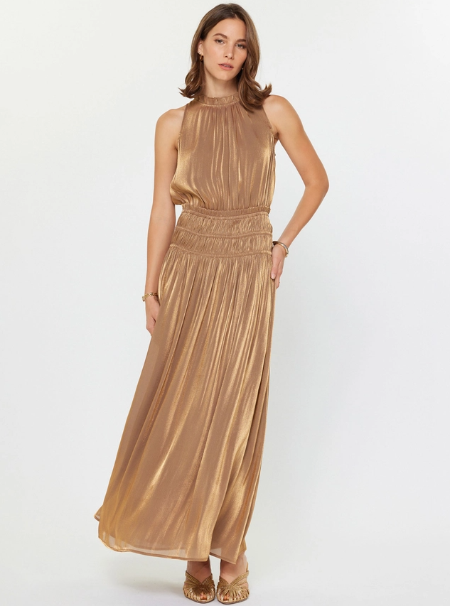 Metallic Sleeveless Maxi Dress