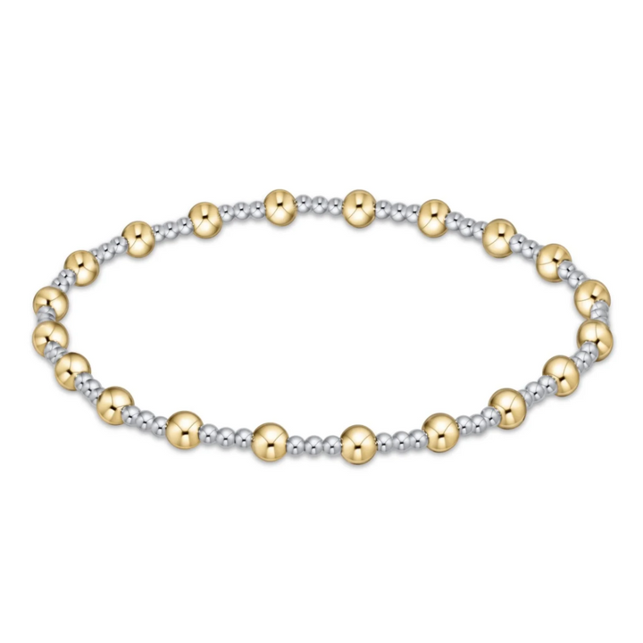 enewton classic sincerity pattern 4mm bead bracelet - mixed metal - 13 Hub Lane   |  Beaded Bracelets