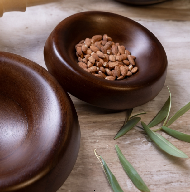 Round Turned Serving Bowl