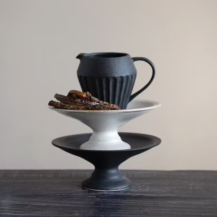 Stoneware Pedestal Matte Finish - 13 Hub Lane   |  Pedestal Trays