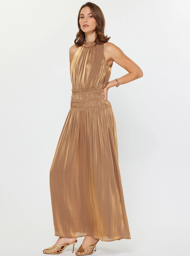 Metallic Sleeveless Maxi Dress