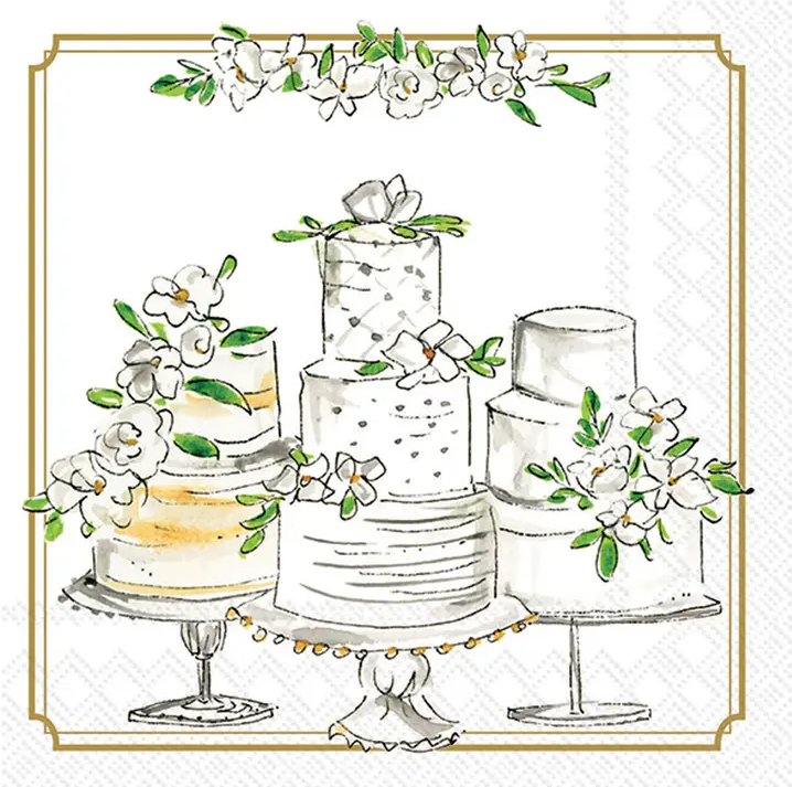 Wedding Cakes Cocktail Napkins