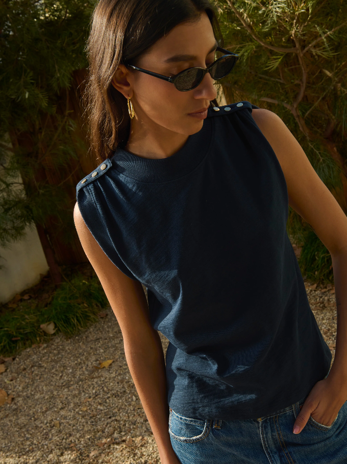 Nation LTD Mikka Buttoned Shoulder Tank, Night Sky - 13 Hub Lane   |  