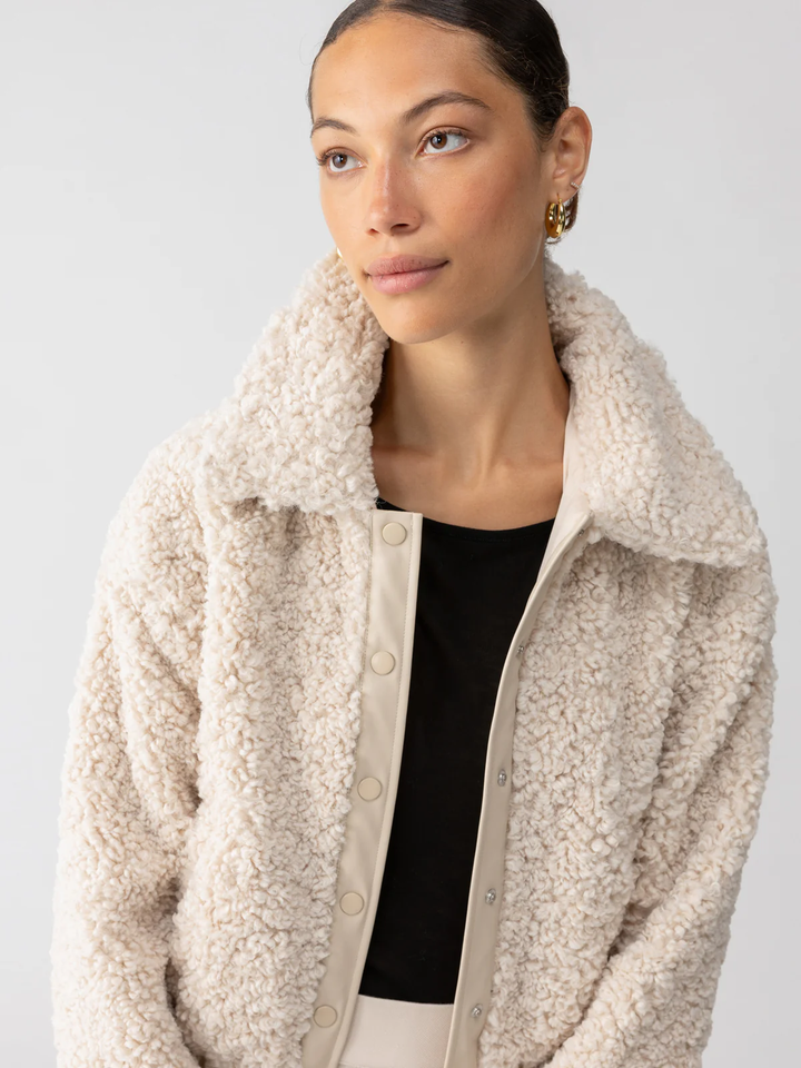 Libby Sherpa Jacket, Toasted Almond