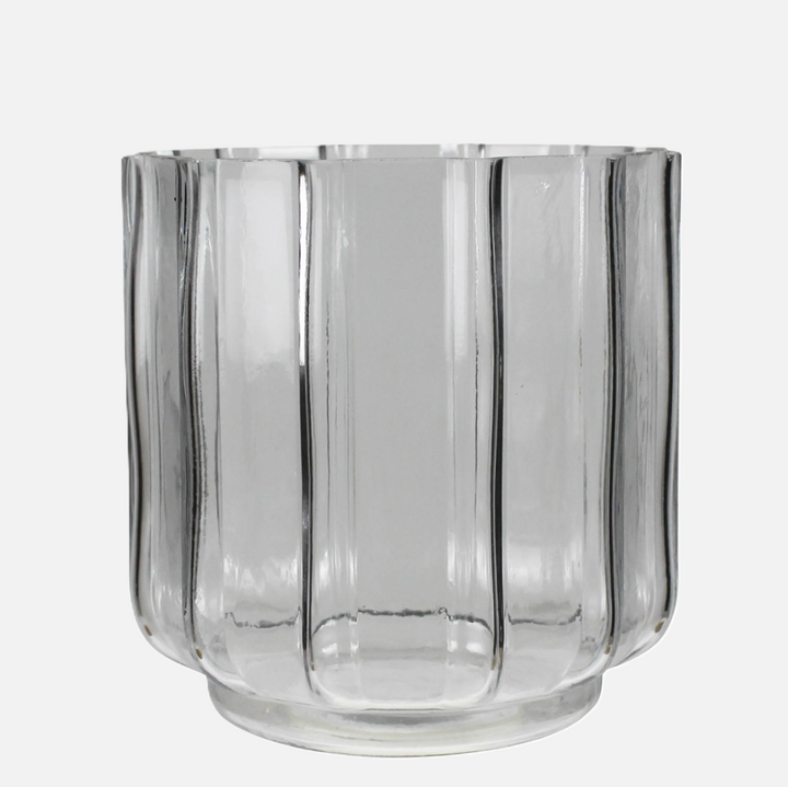 Ribbed Cylinder Glass Vase - 13 Hub Lane   |  Glass Vases