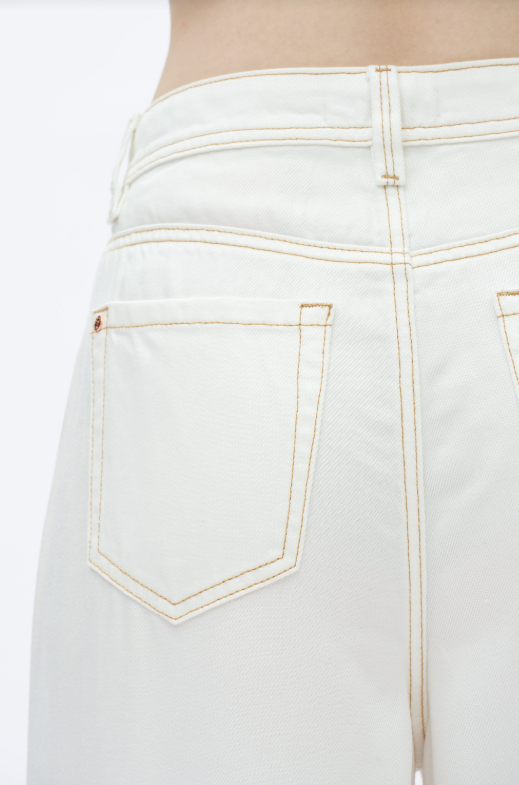 High Rise Pleated Wide Leg Jeans, White - 13 Hub Lane   |  Wide Leg Jeans