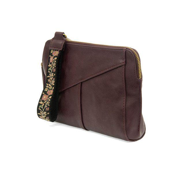 Gigi Crossbody with Woven Wristlet Strap Dark Plum