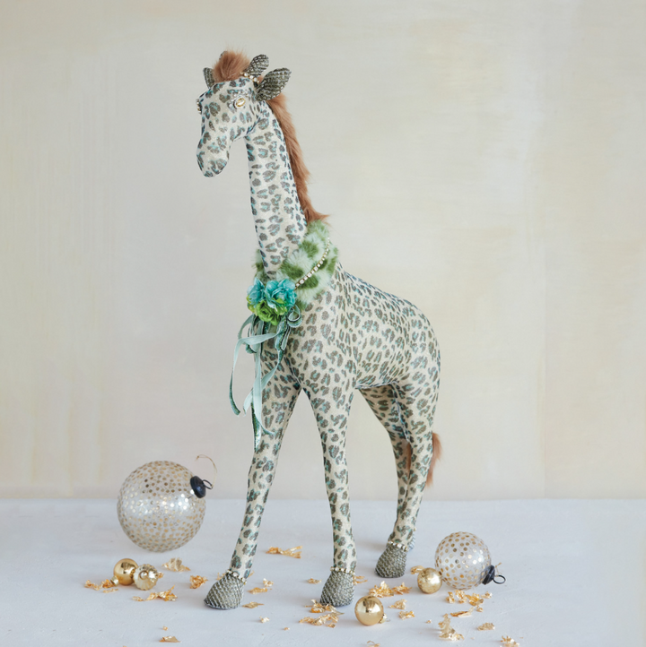 Faux Fur & Jewel-Adorned Giraffe