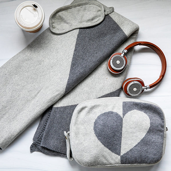 Travel Blanket Dual Hearty Heart Organic - 13 Hub Lane   |  Travel Blankets