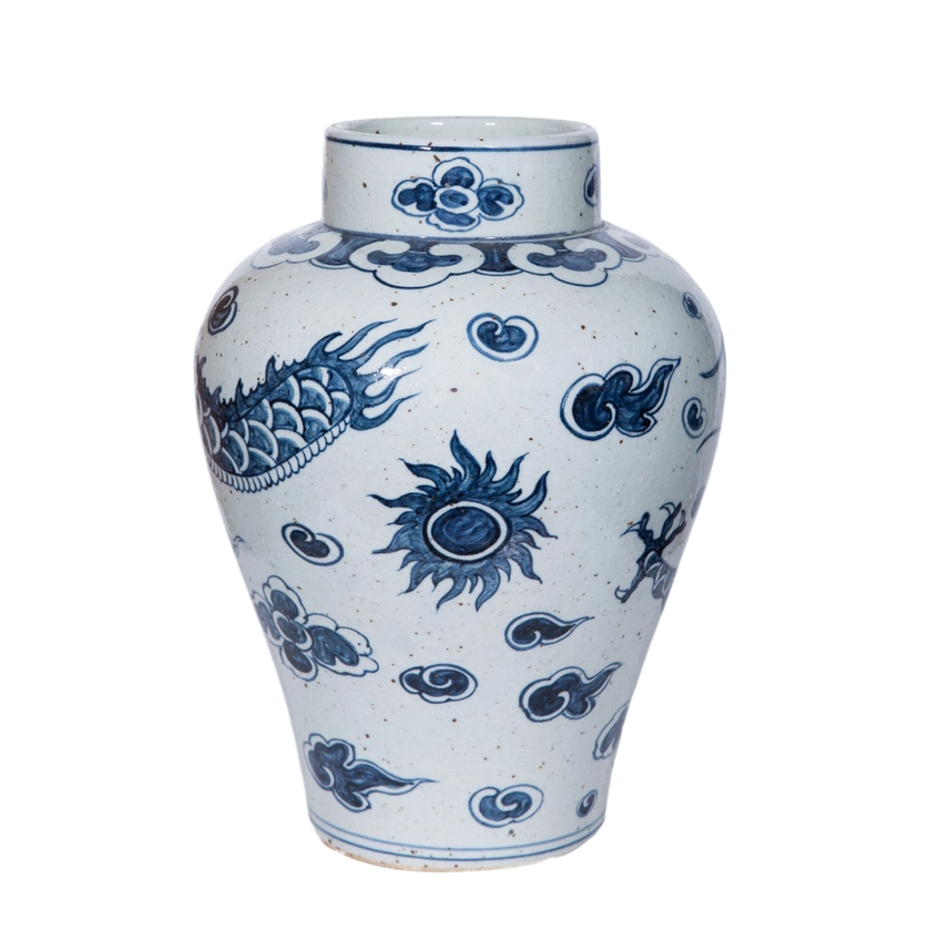 Blue & White Open Top Dragon Jar - Thumbnail 2