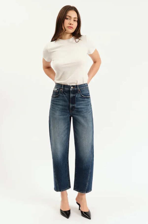 Westward High Rise Seamed Barrel Jeans, Authentic