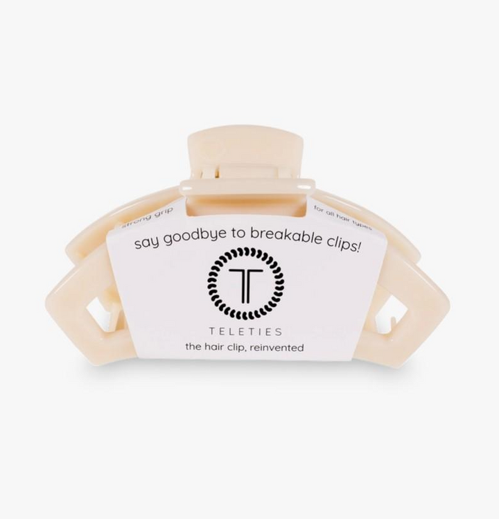 Open Hair Clip, Almond Beige