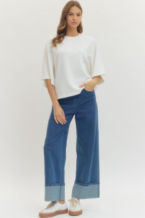 Capelet Knit Top, Off-White - 13 Hub Lane   |  Wide Sleeve Tops