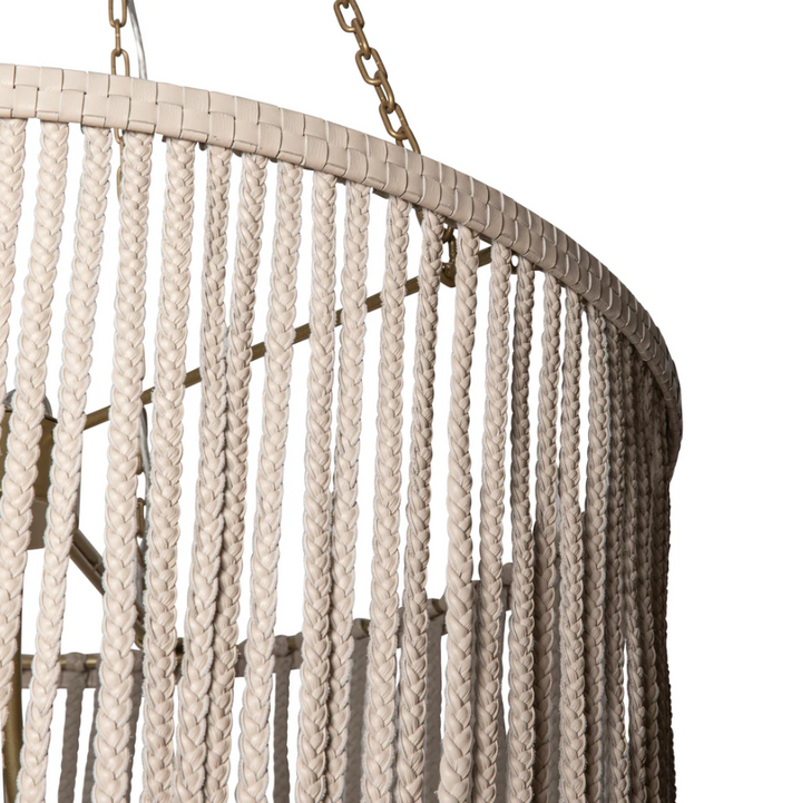 Nalani Chandelier, Cream - Stone Leather - 13 Hub Lane   |  Chandeliers