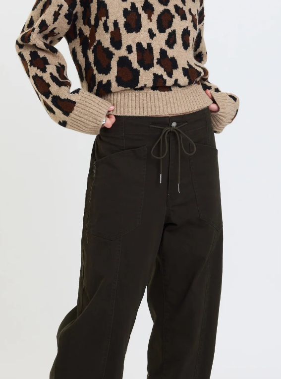 Villa Drawstring Barrel Pant, Fern
