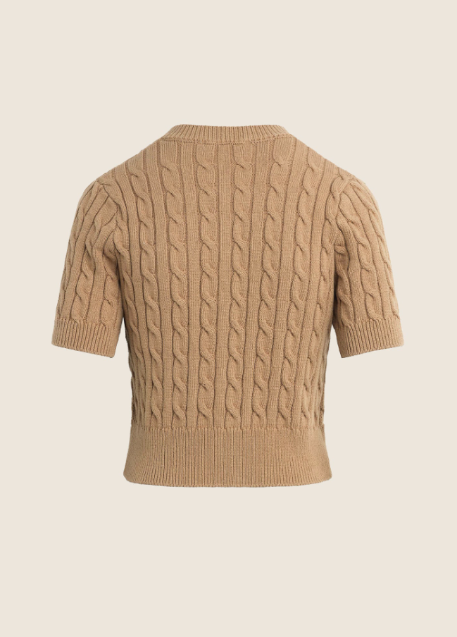 The Cafe Cable Cardigan, Camel