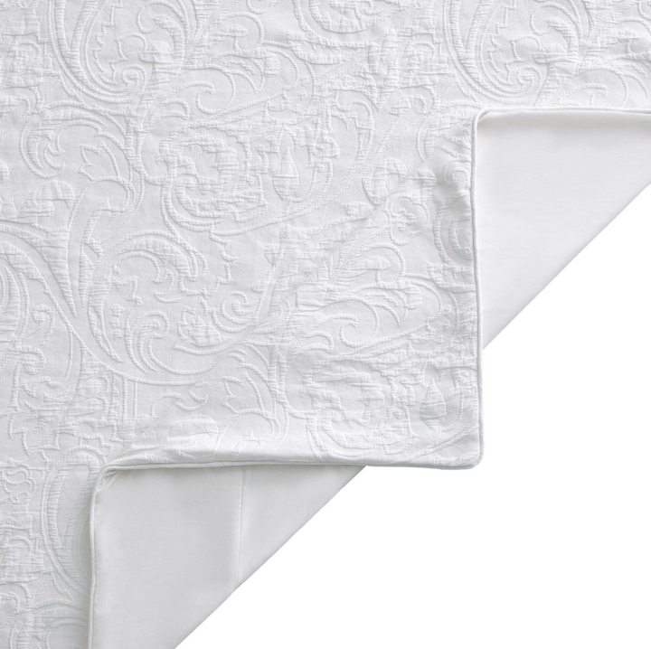 Camellia Paisley Matelassé 3PC Comforter Set, Vintage White - 13 Hub Lane   |  