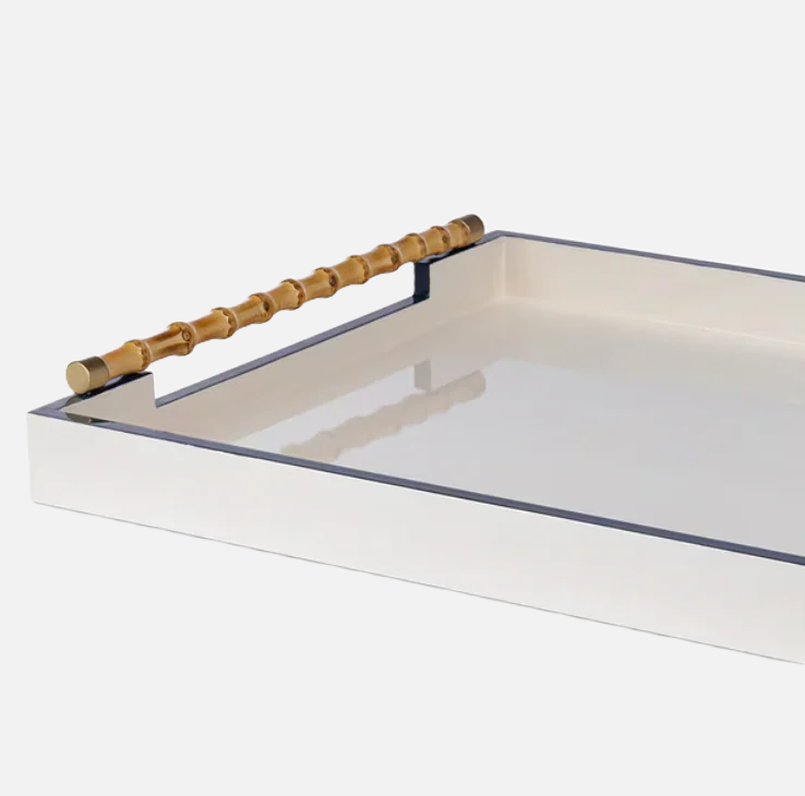 Coco Cay Lacquered Tray w/ Bamboo Handles - 13 Hub Lane   |  Lacquered Trays