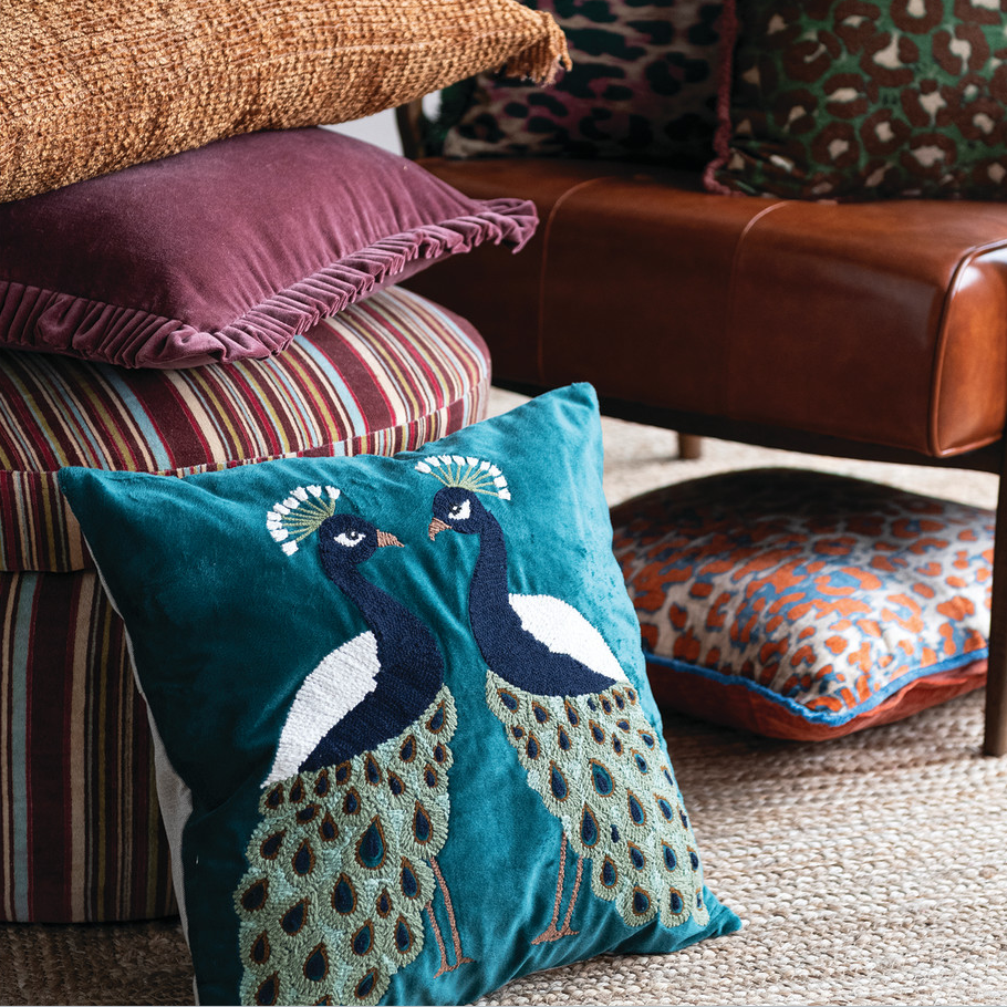 Cotton Velvet Ruffled Pillow - 13 Hub Lane   |  Velvet Pillows