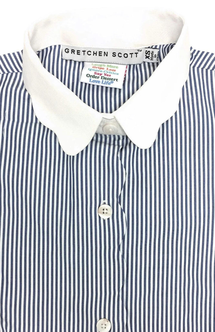 Pique All Day Pinstripe Shirt, Navy & White