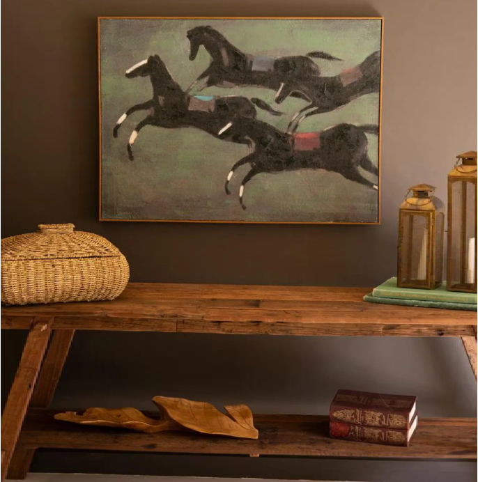 Four Runaway Race Horses