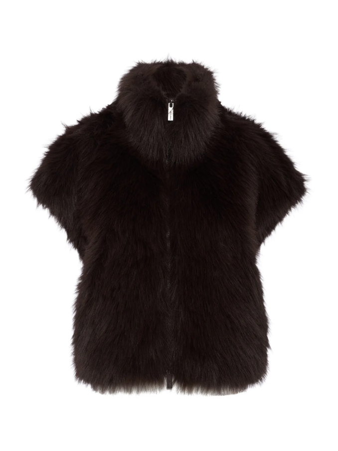 Silky Fur Vest, Espresso Martini