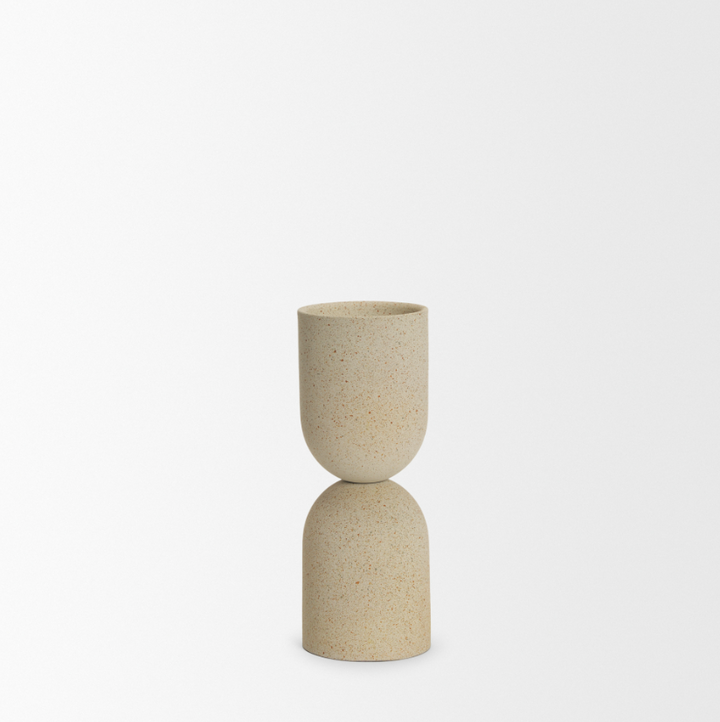 Qamra Textured Pillar Candleholder - 13 Hub Lane   |  Metal Candle Holders