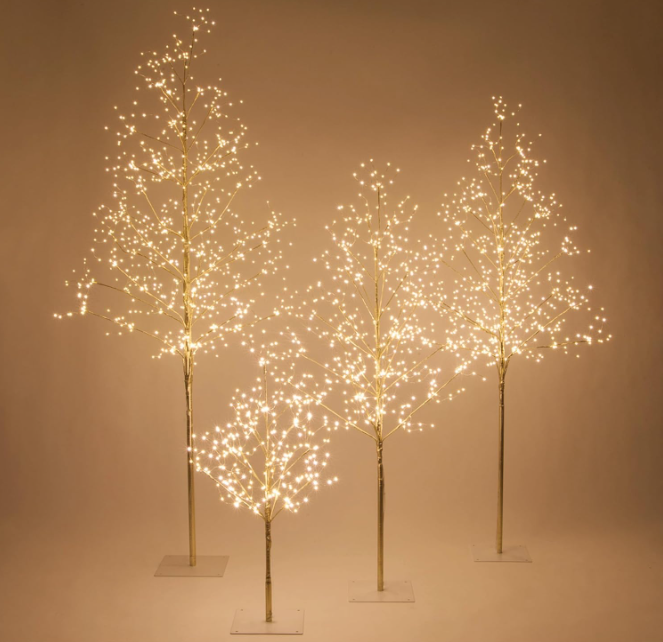 Gold Fairy Light Tree - 13 Hub Lane   |  Christmas Trees
