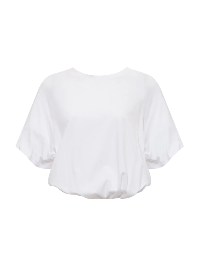 Pleat Bubble Tee, White