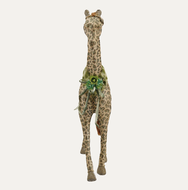 Faux Fur & Jewel-Adorned Giraffe